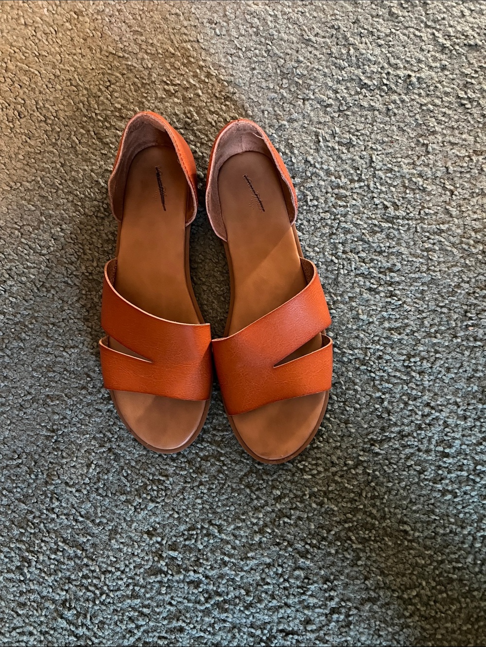 Women's Open-Toe Slide Sandals in Burnt Orange